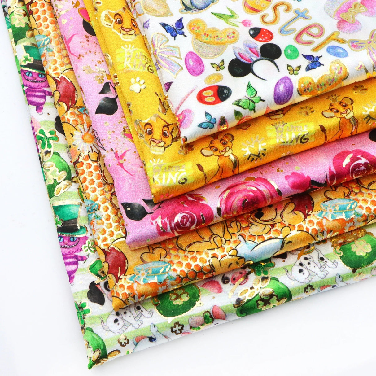 50*145cm Disney Winnie Golden Foil Satin Fabric DIY