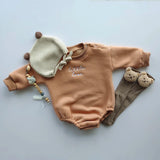 Spring Autumn Newborn Infant rompers one-piece Letter embroidery