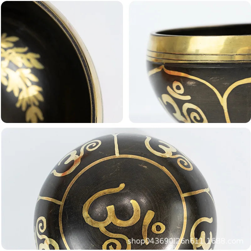 Original Tibetan Quartz Bowls Set Singing Handmade Bronze