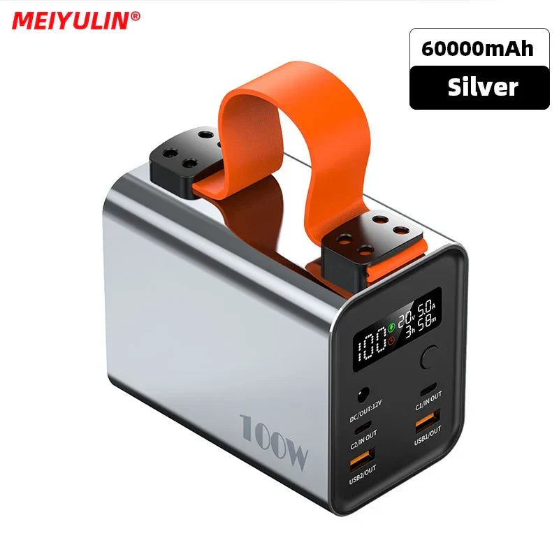 Large Capacity Power Bank Station 60000mAh 100W PD