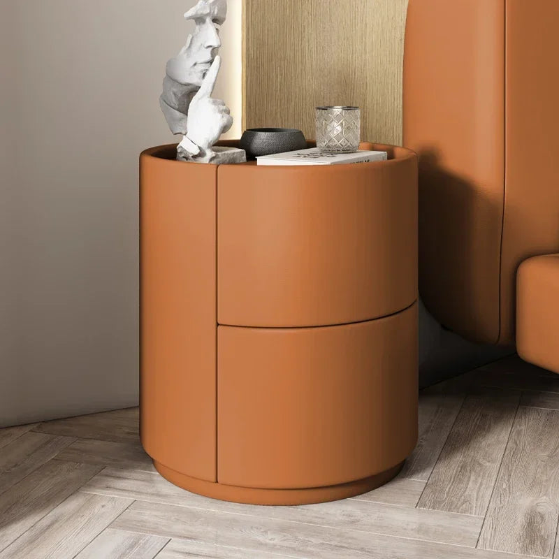 Italian Luxury Nightstands Minimalist Round Nordic Organizers Side