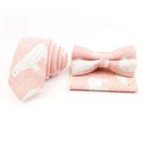 Men Linen Plant Ainmal Ties Set Pocket Handkerchief