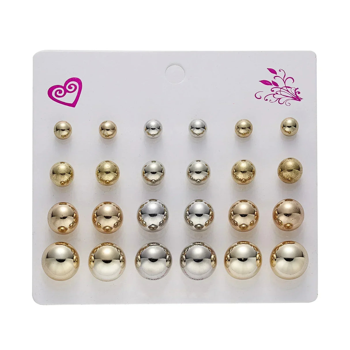 Faux Pearl Stud Earrings Set 15 Pairs Women's