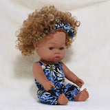 35cm Newborn Reborn African Doll Baby Simulation Soft