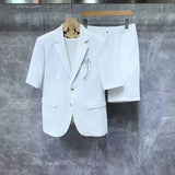 Korean Style Men Short Sleeved Suits Jackets And