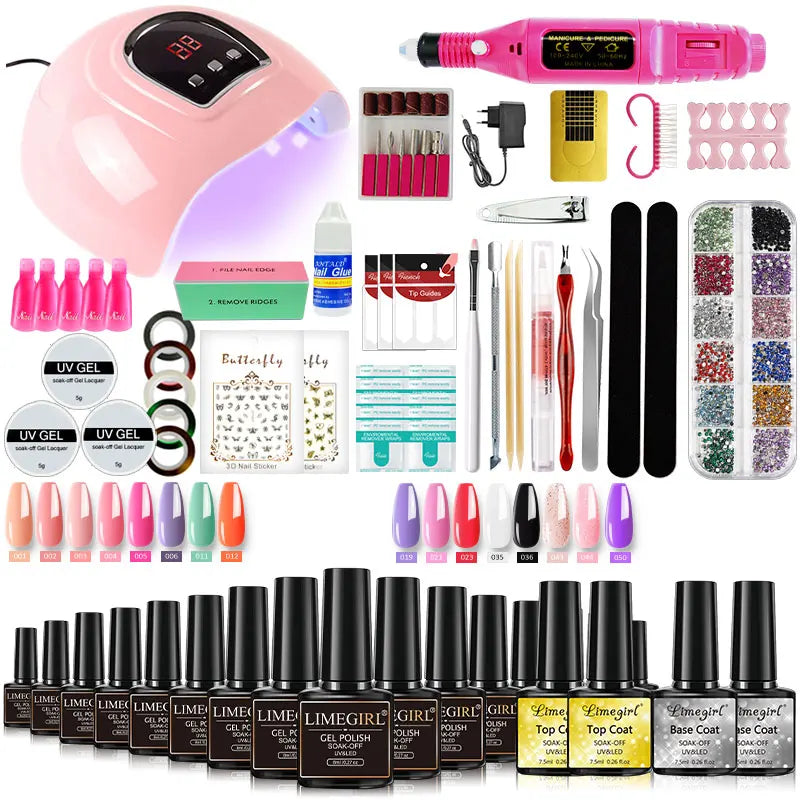 Nail Art Acrylic Nail Polish Set with UV