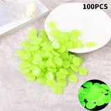 100pcs Garden Decor Luminous Stones Glow In The
