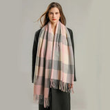 Winter Plaid Cashmere Blanket Scarf Fashion Design Thick