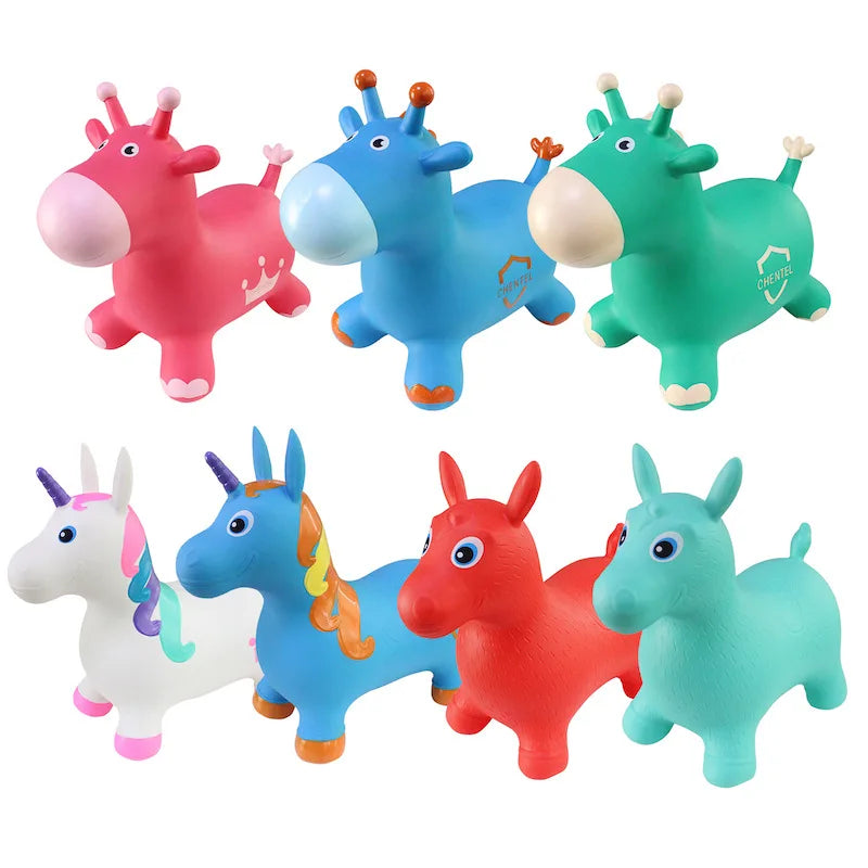 Kids Animal Inflatable Bouncy Horse Hopper Soft Vaulting