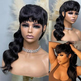 Mullet Wig Highlight Full Machine Made Wig With