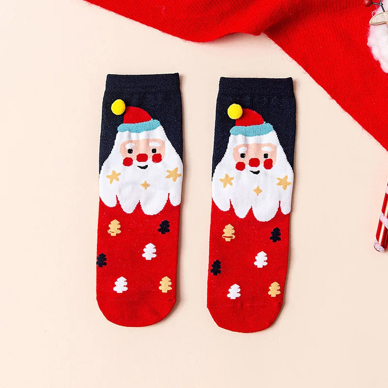 4 Pairs/Lot Children Girls Socks Christmas Socks For