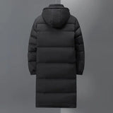 Long Down Jacket Men Hooded Down Coat Winter