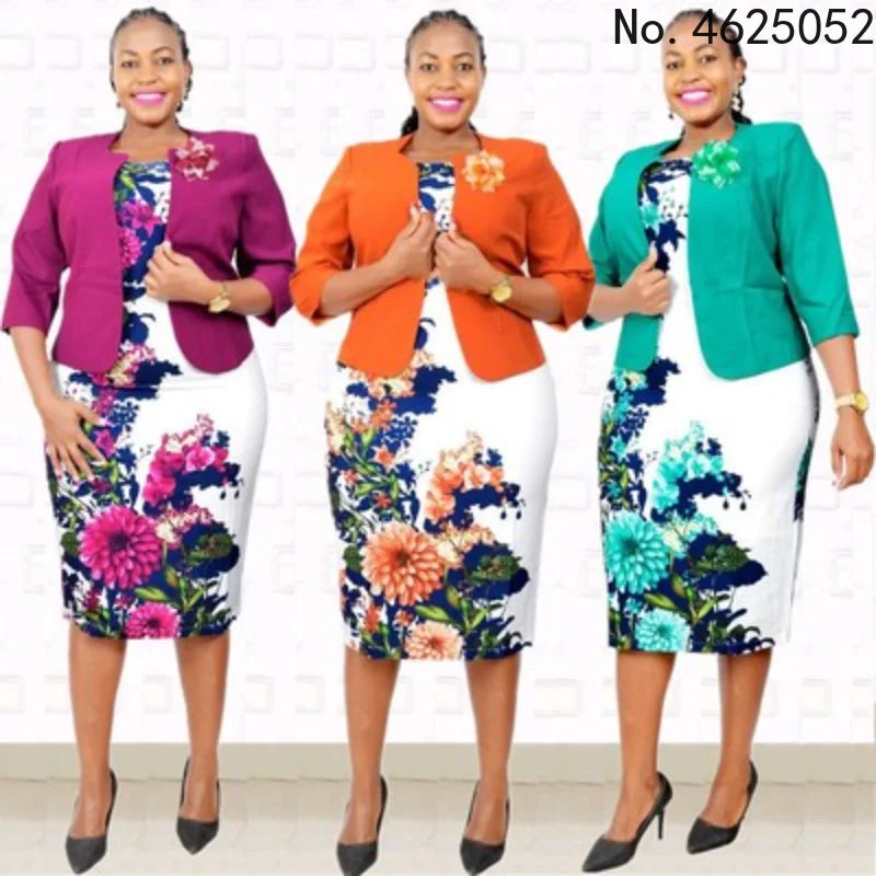 2 Piece Sets African Dresses For Women Bodycon