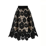 Elegant Summer Boho Lace Skirts Women Vintage Mesh
