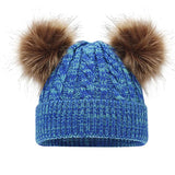 AvoDovA3PCS Children s Winter Double Ball Knitted Hat