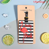 1PC Cute Cartoon Hawaiian Flamingo Silicone Luggage Tag