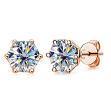 GRA 0.5ct-1ct D Color Certified Moissanite Stud Earrings