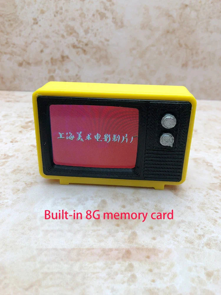 Retro Mini TV Television Watch Dollhouse Scene Model