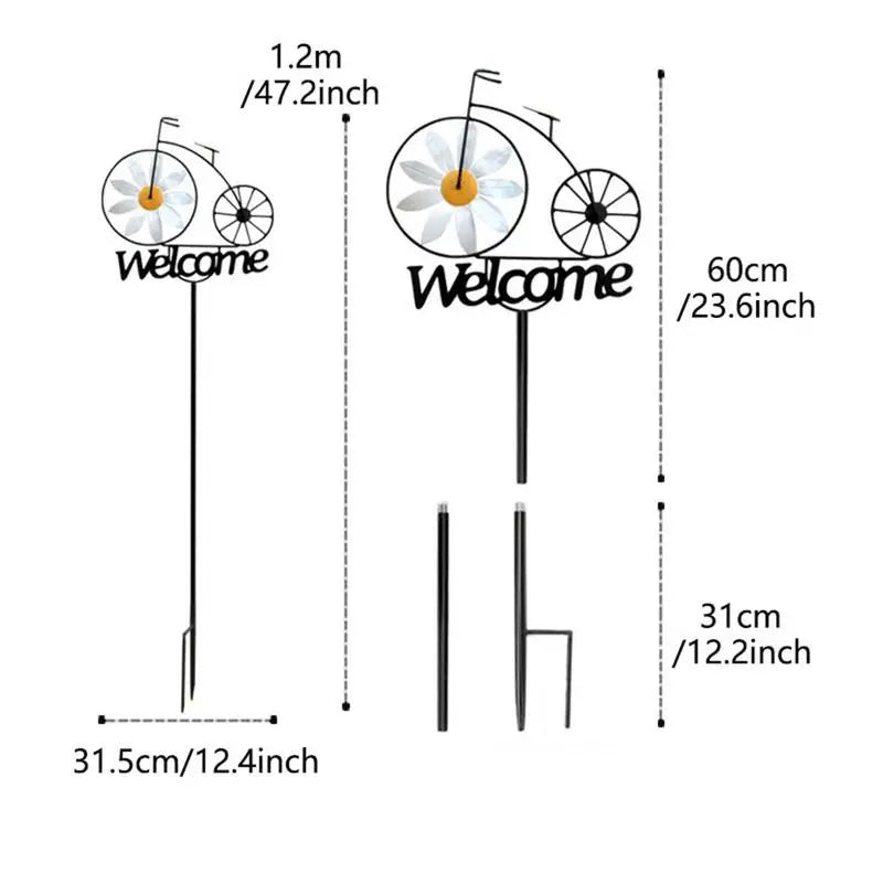 Garden Welcome Stake Garden Iron Stakes With Windmill