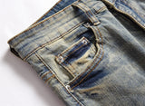 usa style Man's Jeans Five-pointed Star Torn Patches