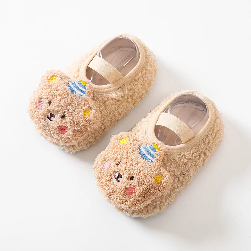 Cartoon Bear Baby Shoes Winter Thick Warm Newborn