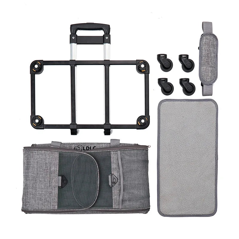 Outing Portable Breathable Puppy Carrier Pull Rod Box