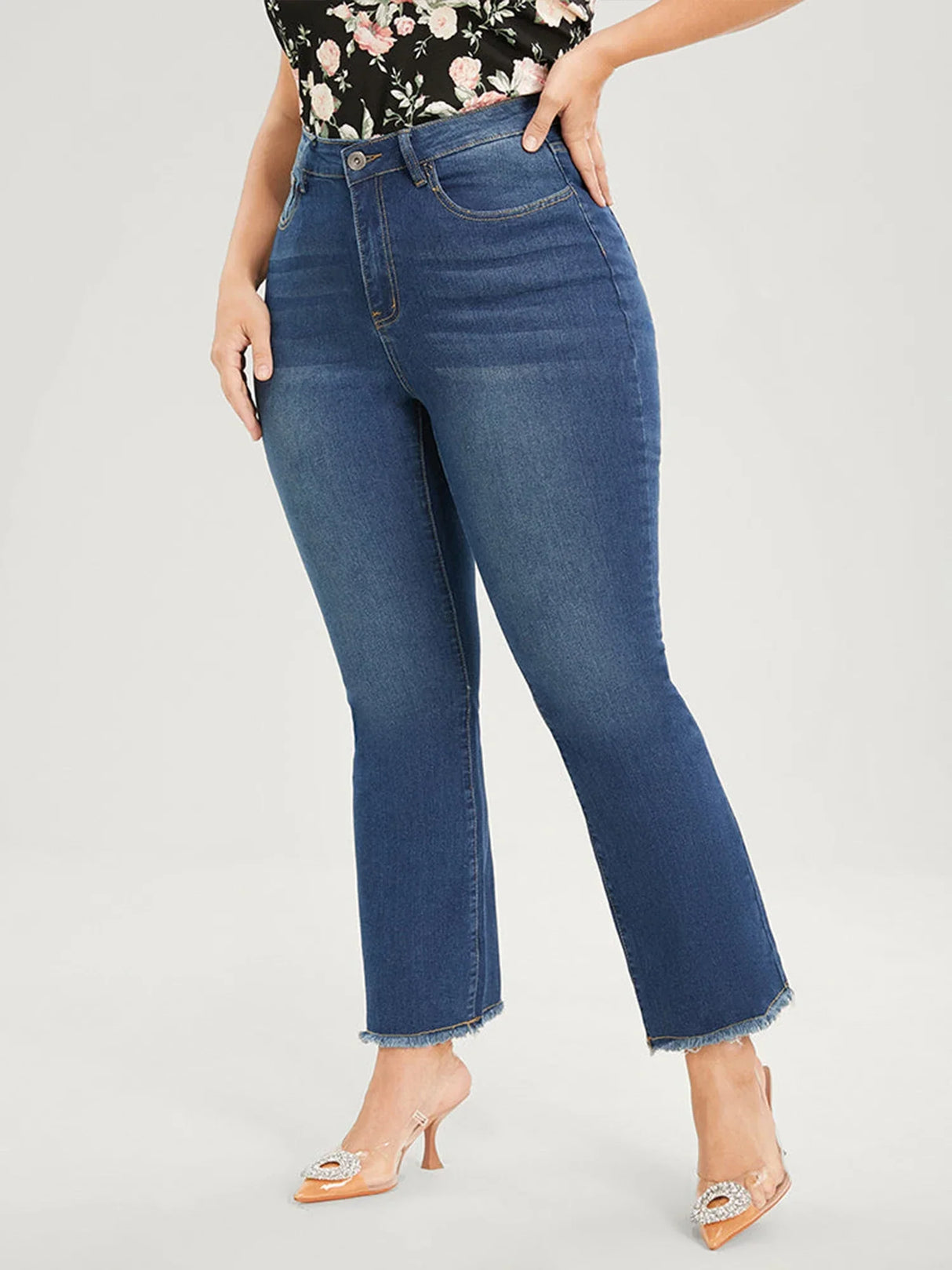 Plus Size Straight Leg Womens Jeans High Waist