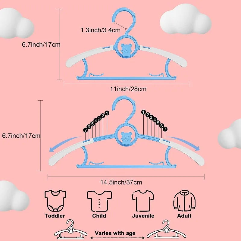 UNTIOR Non-slip Baby Clothes Hanger Adjustable Storage Hangers