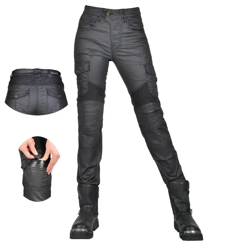 Volero Female Motorcycle Riding Pants Motocross Pain-Coat Hard Surface Casual Jeans For Girls Knight Cycling Protective Trousers