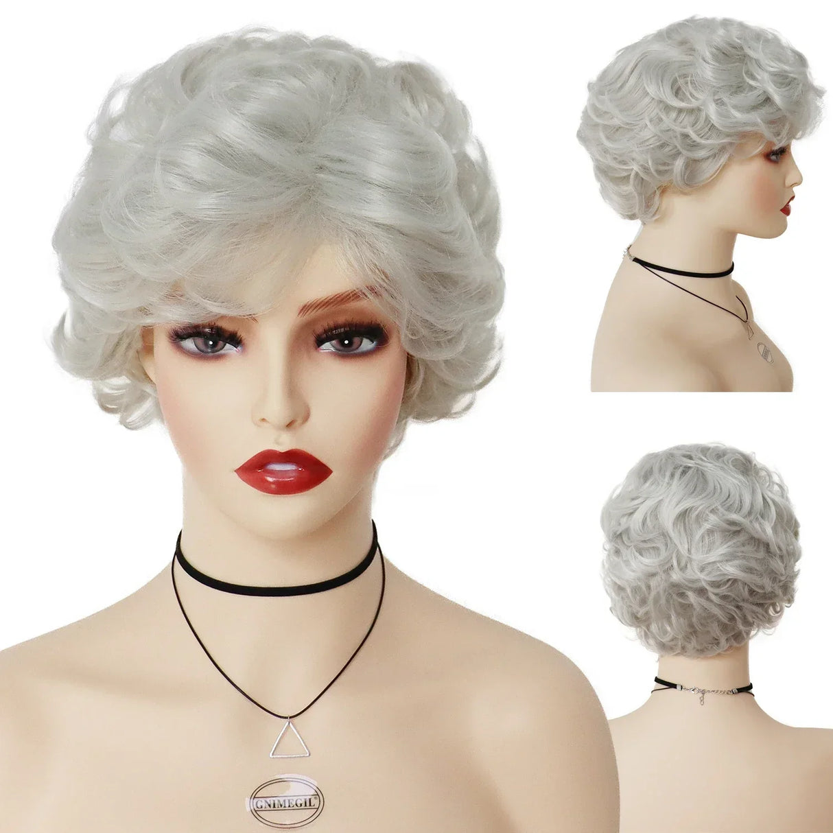 GNIMEGIL Synthetic Short Pixie Cut Wig Women Natural