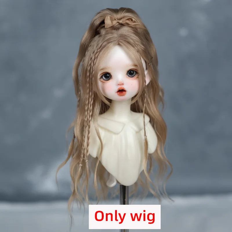 1/6BJD Wig Bangs Ponytail Curly Soft Mohair Wig