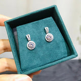Moissanite Drop Earrings 925 Silver Women Luxury Real