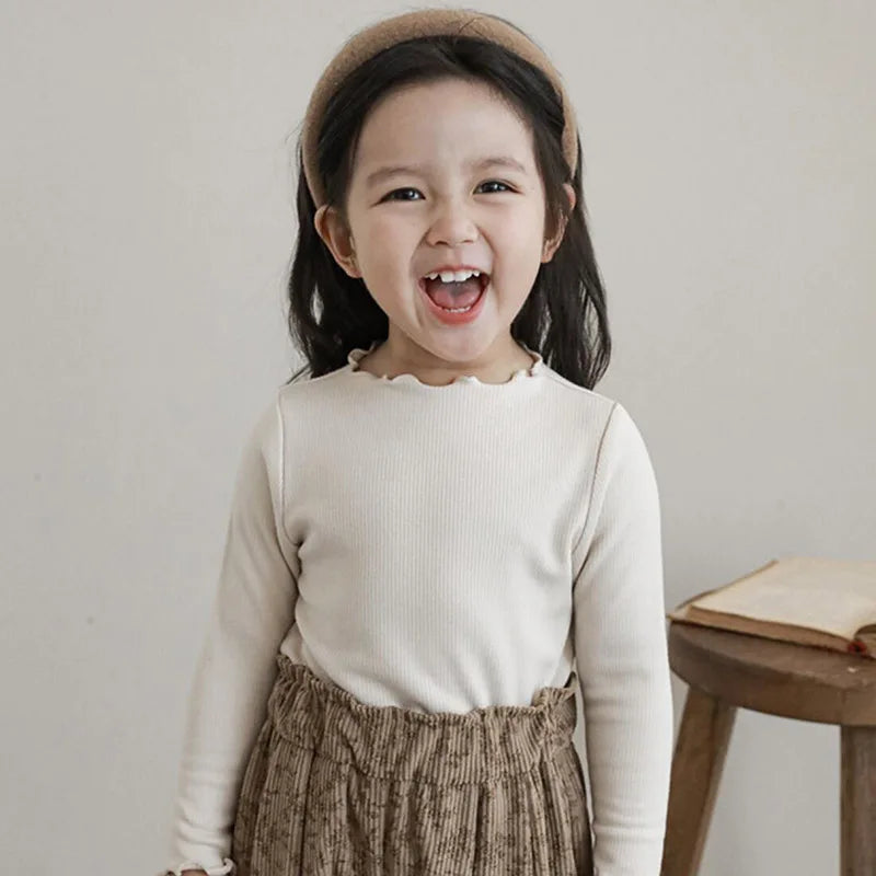 Vintage Girls Lace Shirt Spring Fall Long Sleeve