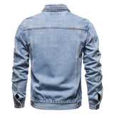 Men'S Workwear Long-Sleeved Lapel Denim Jacket Fashionable Loose