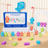Montessori Wooden Fishing Children Toy Alphabet Numeric Cognition