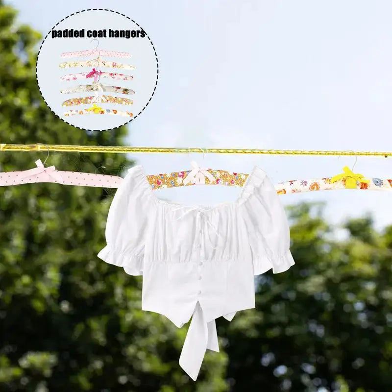 6pcs Colorful Blossom Sponge Padded Clothes Hanger Resistance
