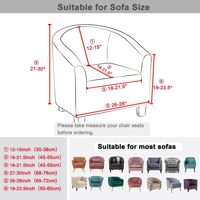 Elastic Jacquard Cover For Tub Chair Living Room