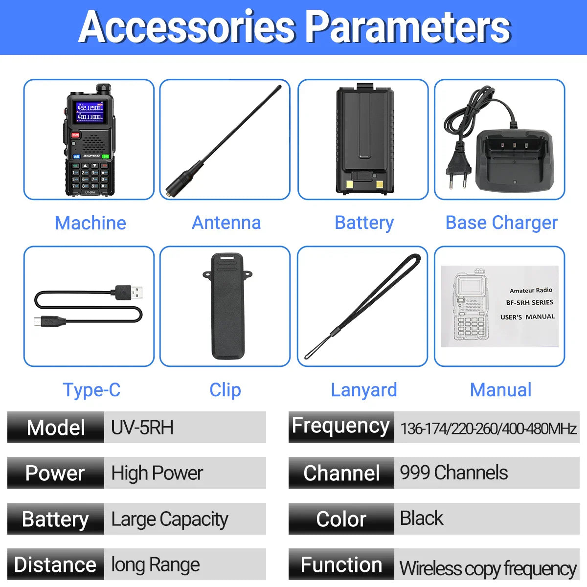 UV-5RH Pro Max 15W Air Band Walkie Talkie