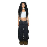 Y2K Fashion Baggy Jeans Denim Cargo Pants Womens