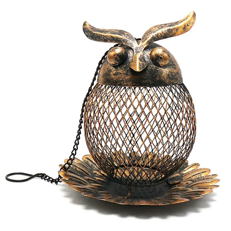 New Outdoor Hanging Wrought Iron Owl Bird Bird