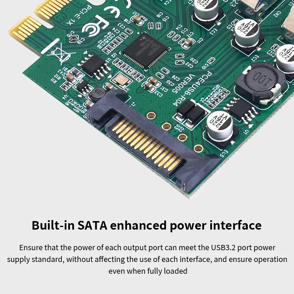 TISHRIC PCIE 1X To 4 USB 3.2 Port