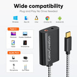 CableCreation USB Type C External Sound Card Type