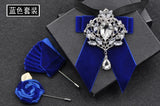 Men's Wedding Bow Tie Pins Set Luxury Rhinestone