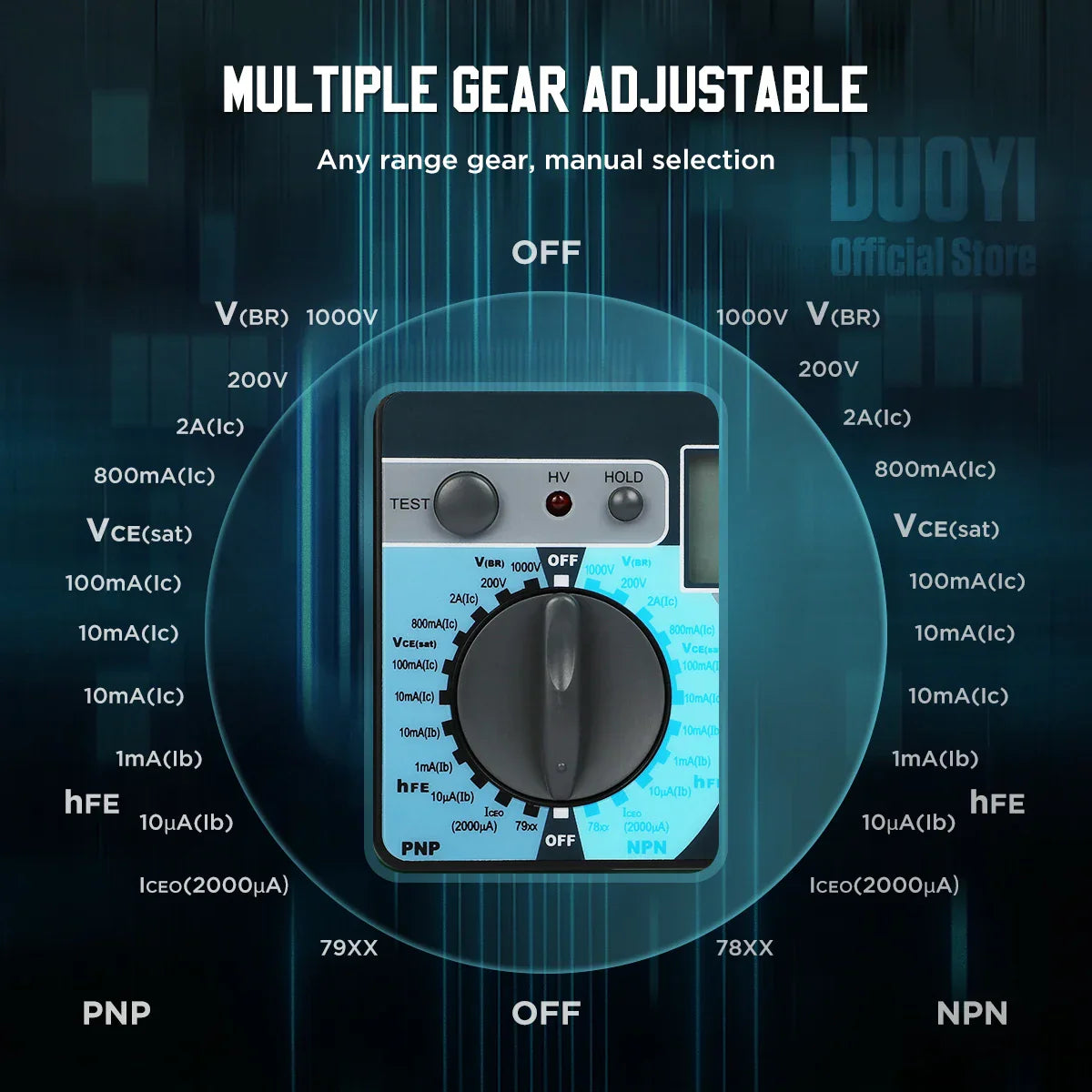 DUOYI DY294 Multifunction Digital Transistor Analyzer Tester Semiconductor