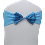 10pcs/50pcs Free Tie Wedding Satin Chair Sash Elastic