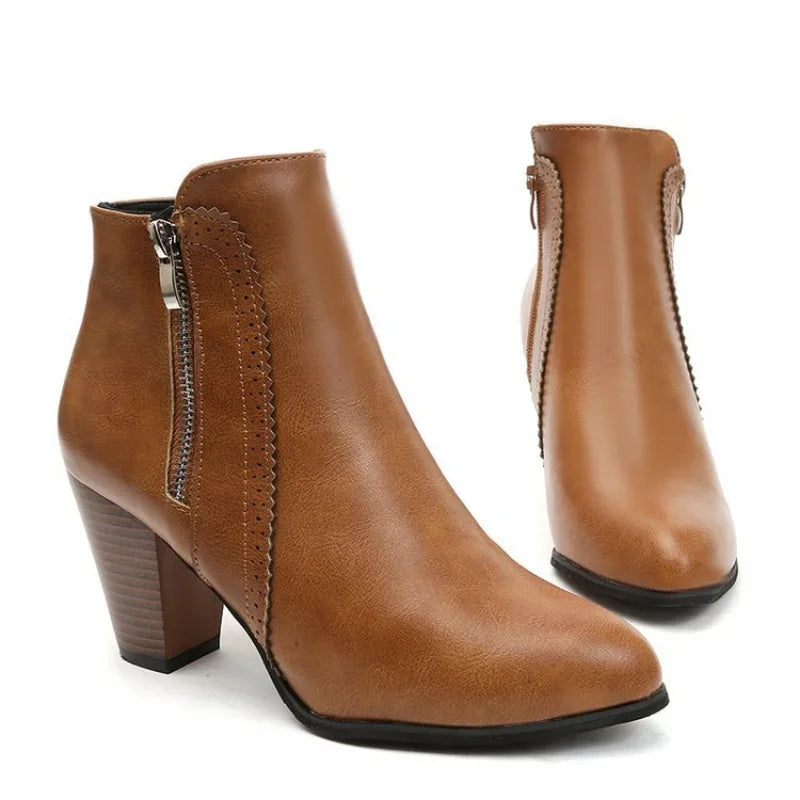 Ankle Boots Women's Fashion Coarse Heel Short Boots