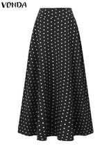 Plus Size VONDA Women High Waist Long Skirts