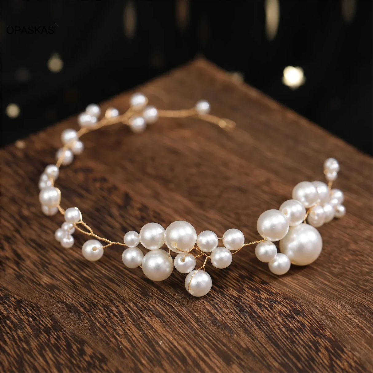 Bridal Sweet Headband Headpieces Banquet Pearls Headdress Simple