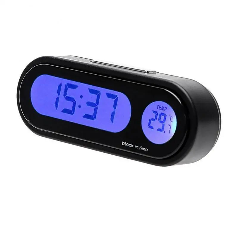 Car Mini Electronic Clock Time Watch Auto Dashboard Clocks Luminous Thermometer Black Digital Display Car Accessories wholesale