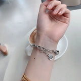 ANENJER Silver Color Star Ball Heart Pendant Bracelet